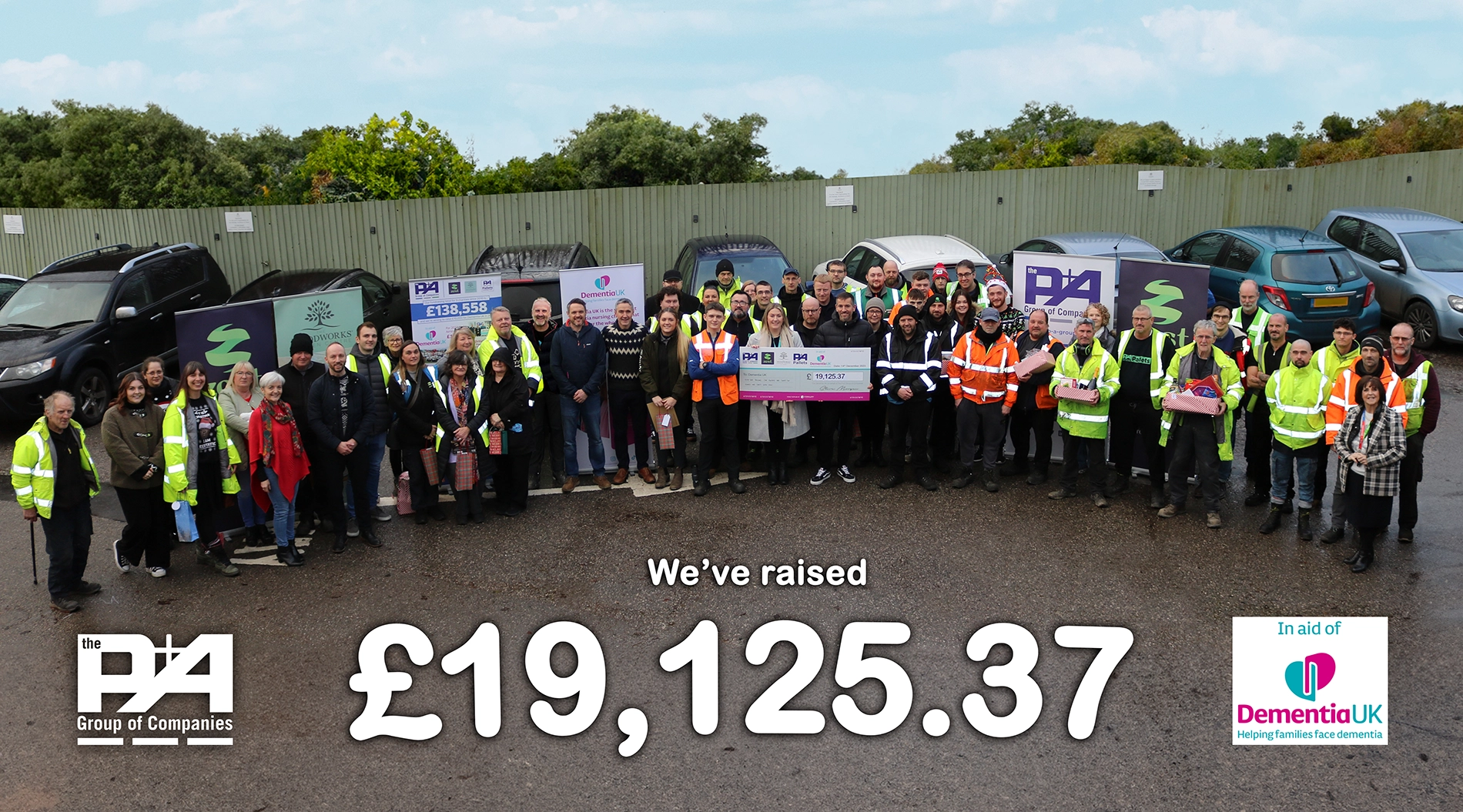P&A Group staff with a fundraising cheque for over £19,000 for Dementia UK the company’s annual charity